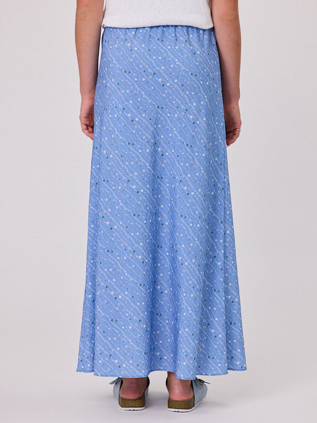 Daisy Chain Bias Skirt - Blue Aura