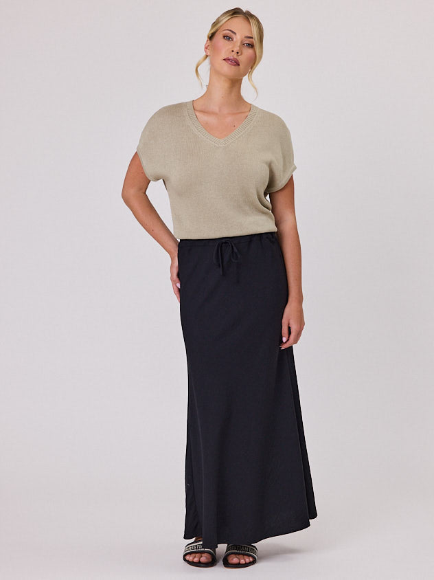 Sway Bias Skirt - Black