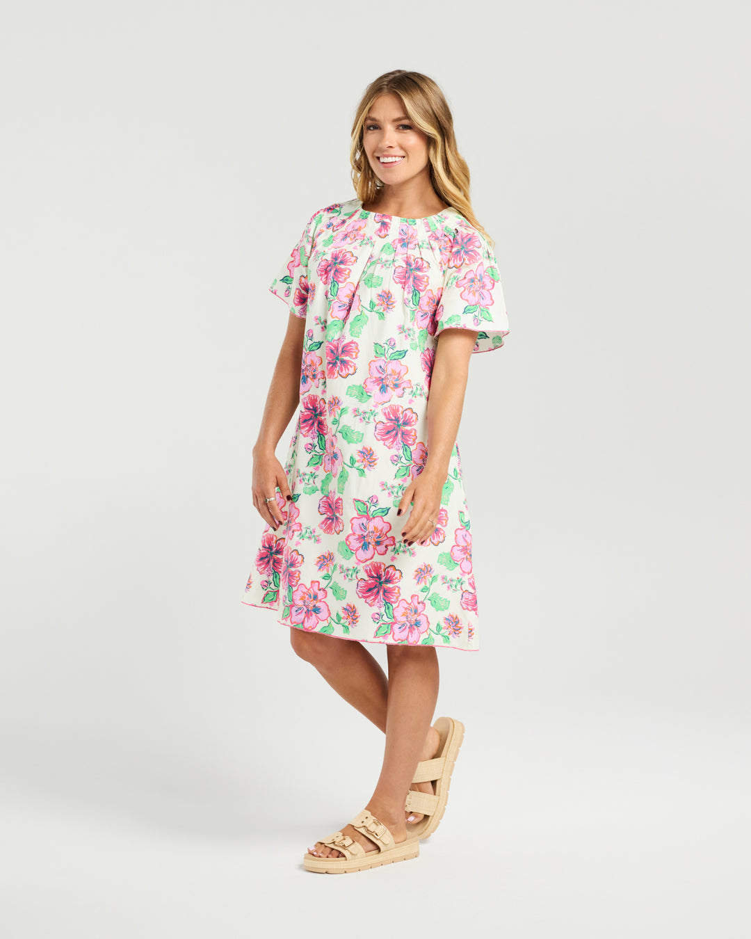 Macy Dress - Fuschia Garden