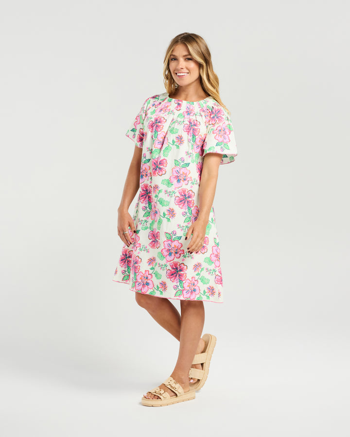 Macy Dress - Fuschia Garden