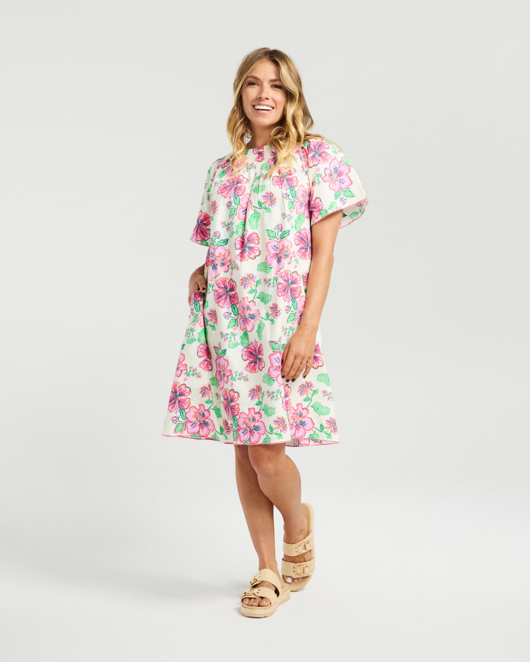 Macy Dress - Fuschia Garden