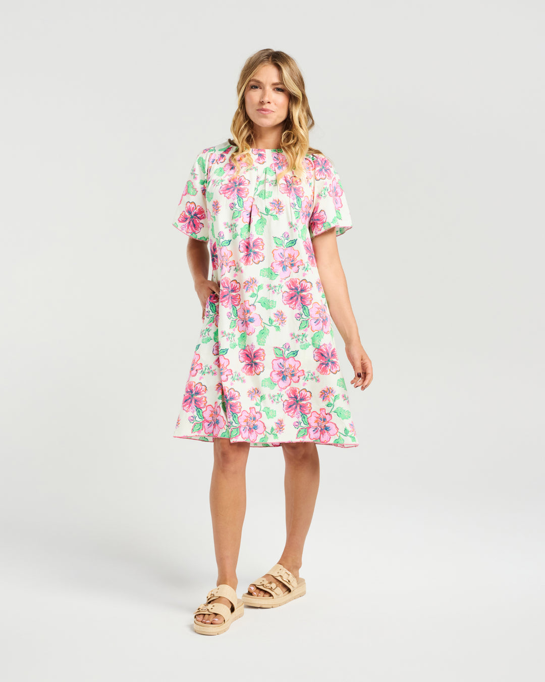 Macy Dress - Fuschia Garden