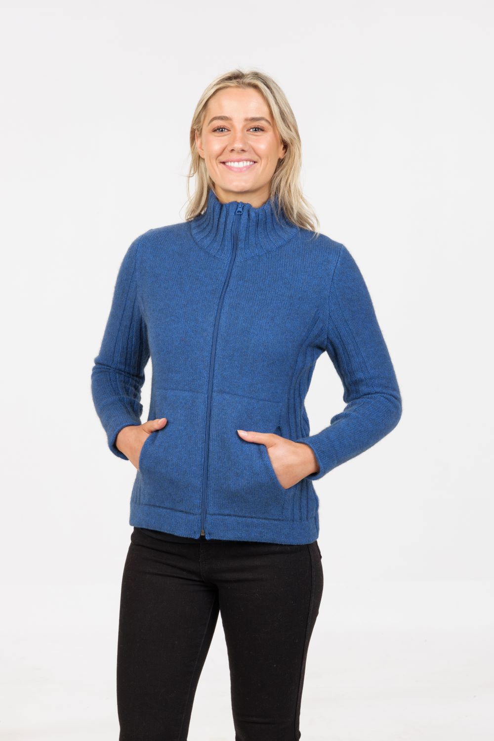 Native World | Possum Merino Essential Full Zip Jacket - Cornflower
