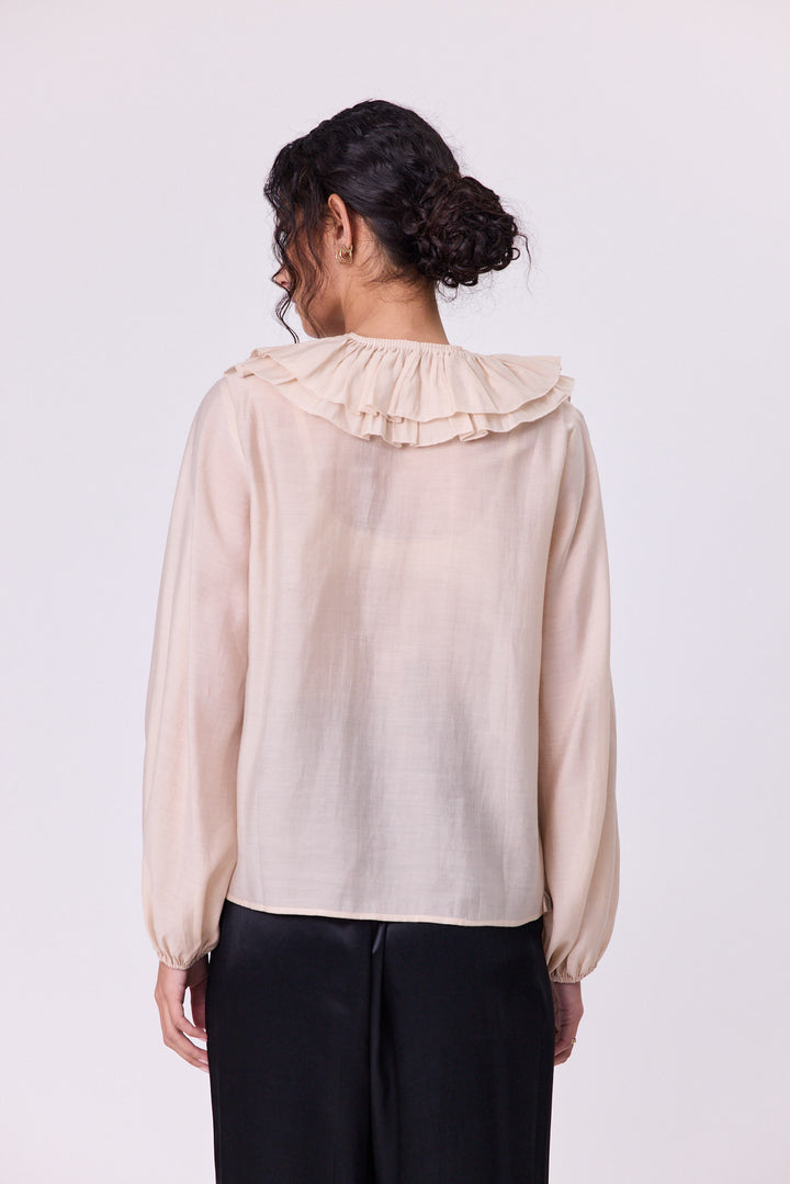 Navy & Co. | Jive Frill Blouse - Champagne