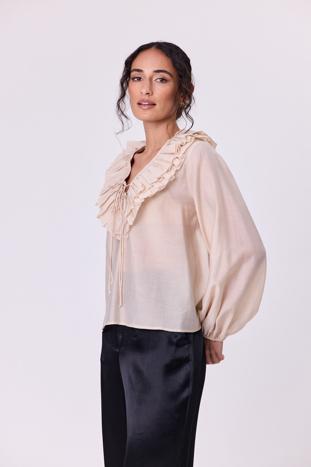 Navy & Co. | Jive Frill Blouse - Champagne