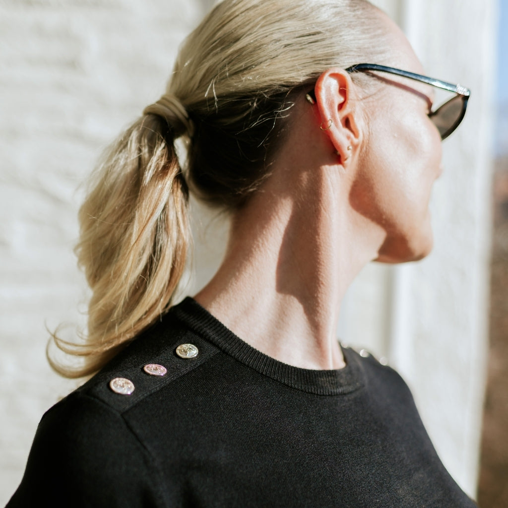 Nicola Sweater Tee - Black