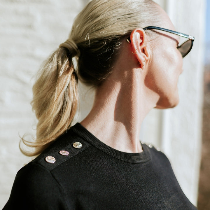 Nicola Sweater Tee - Black
