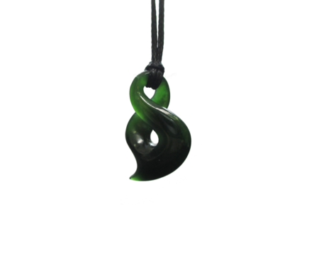 Pendant New Zealand Jade Twist with Tail 25mm