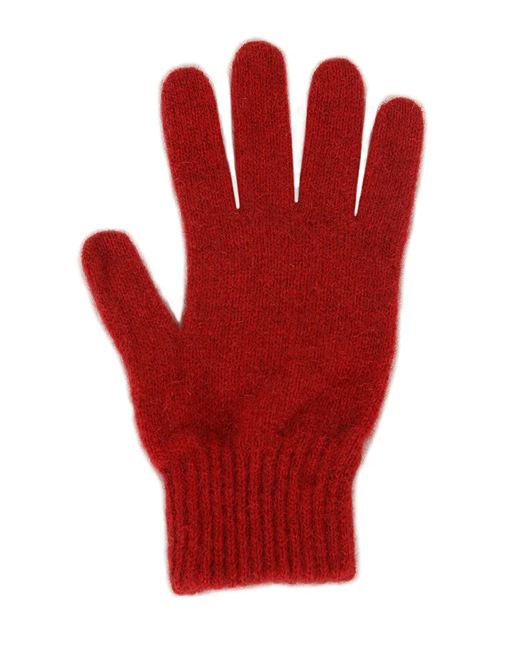 Possum Merino Gloves Red 