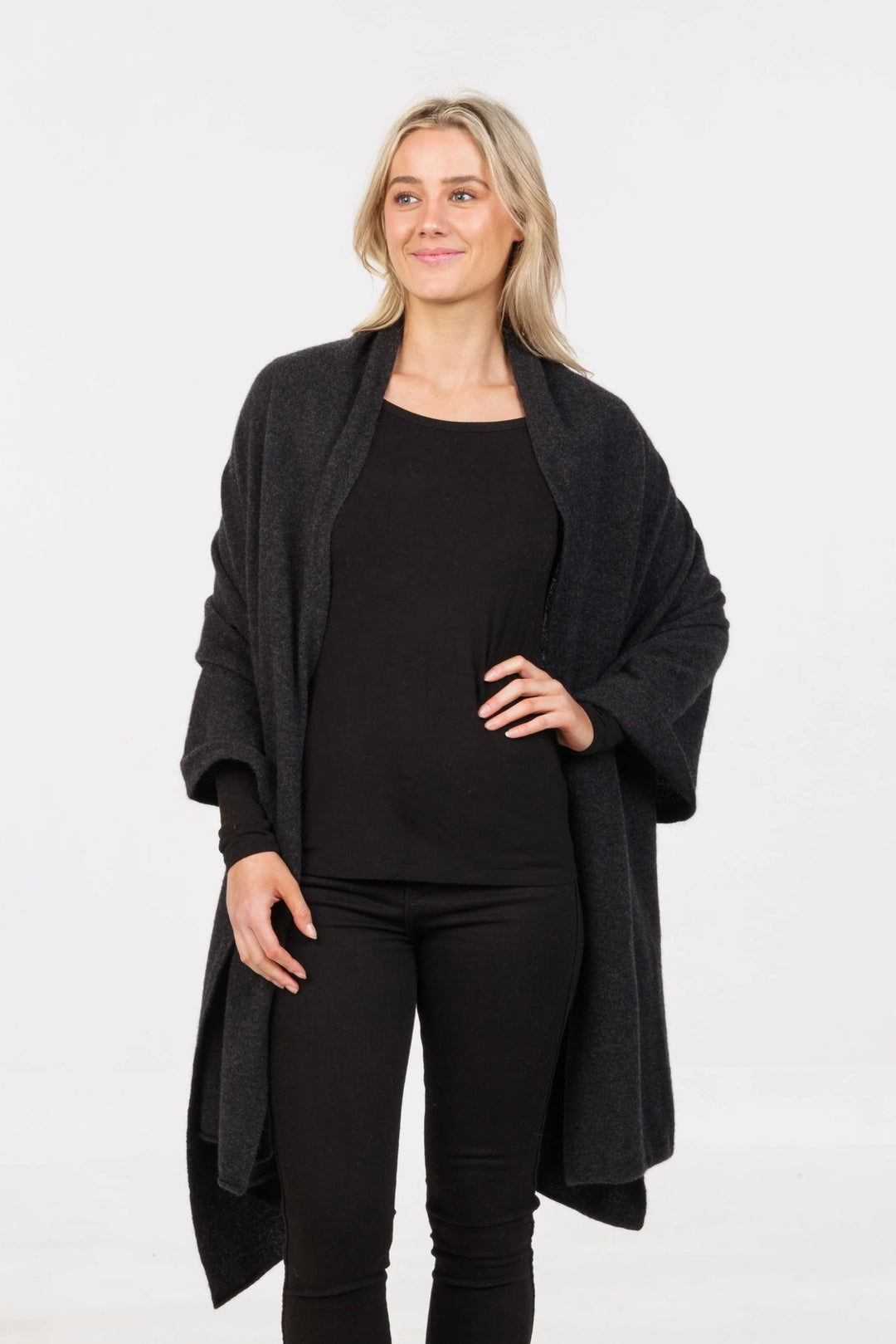 Possum Merino Travel Wrap Charcoal