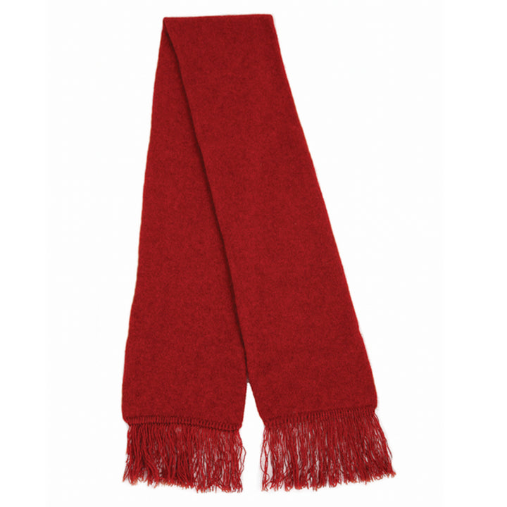 Red scarf with fringes 