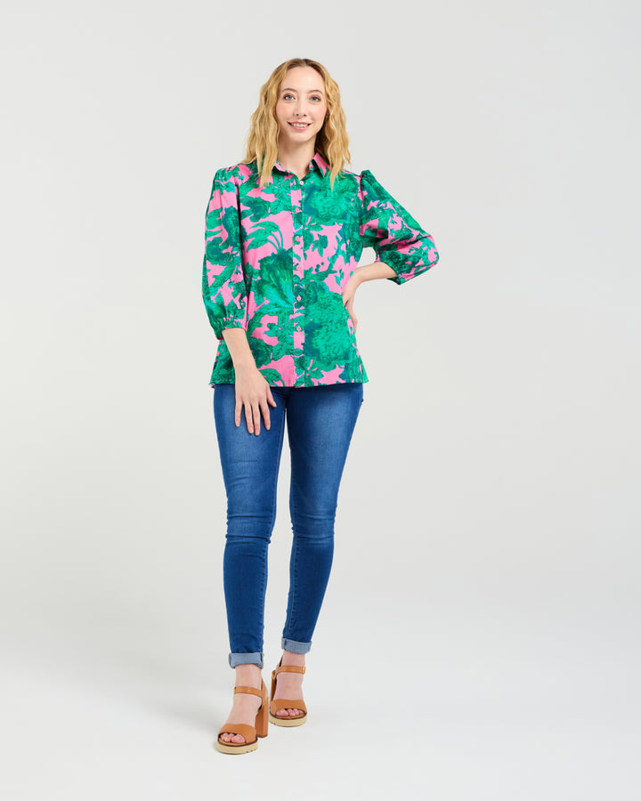 Seduce | Juliette Blouse - Pink Jungle
