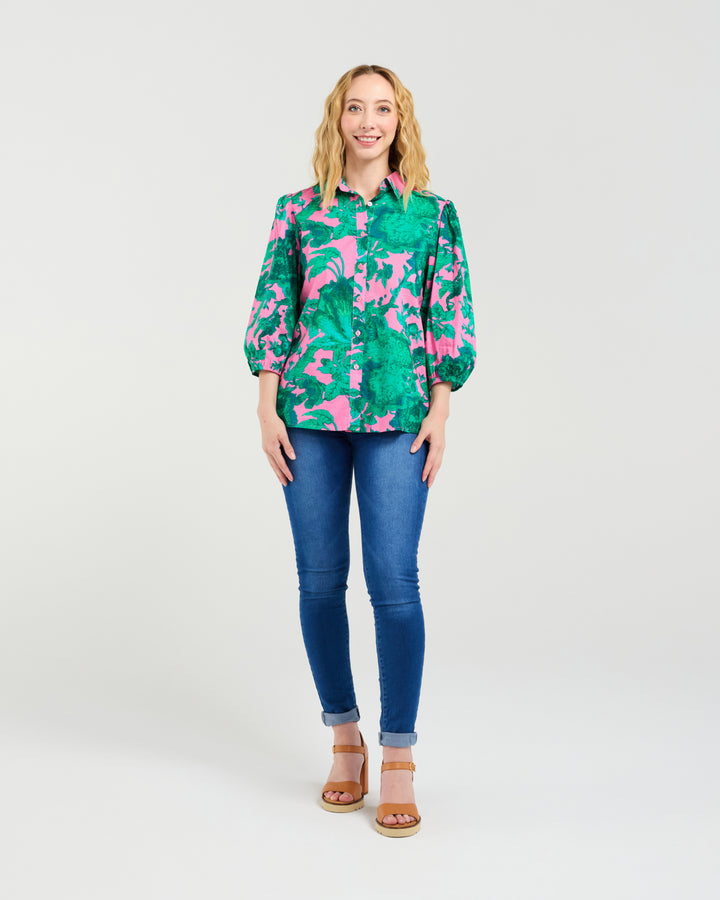 Seduce | Juliette Blouse - Pink Jungle