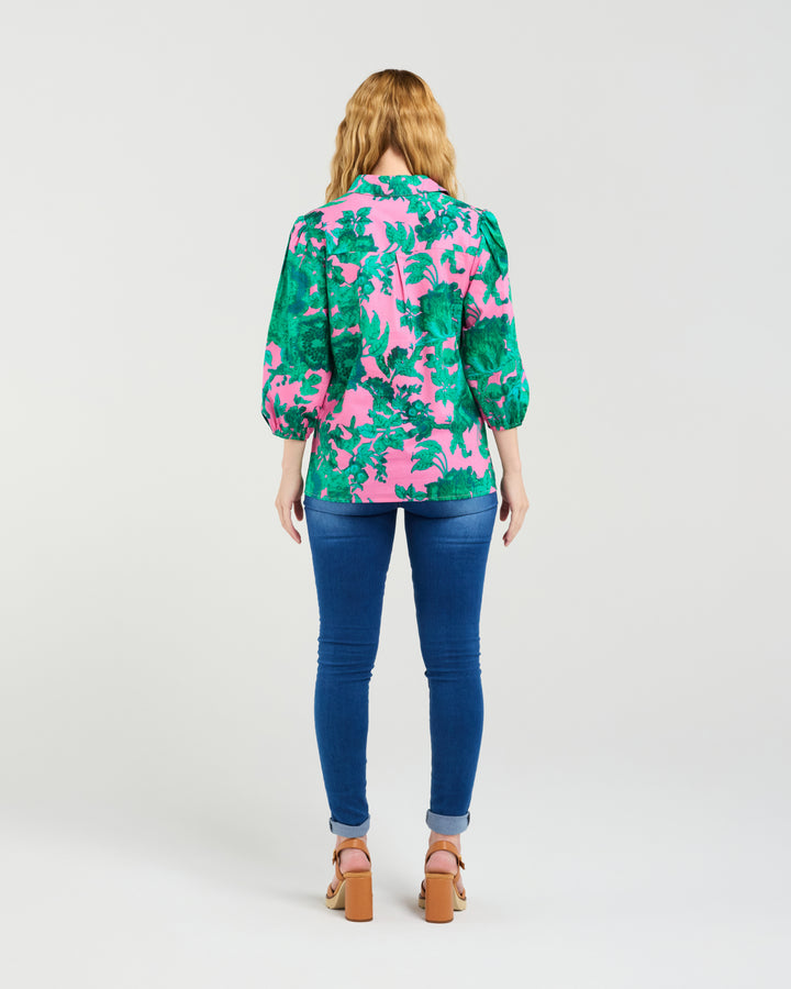Seduce | Juliette Blouse - Pink Jungle