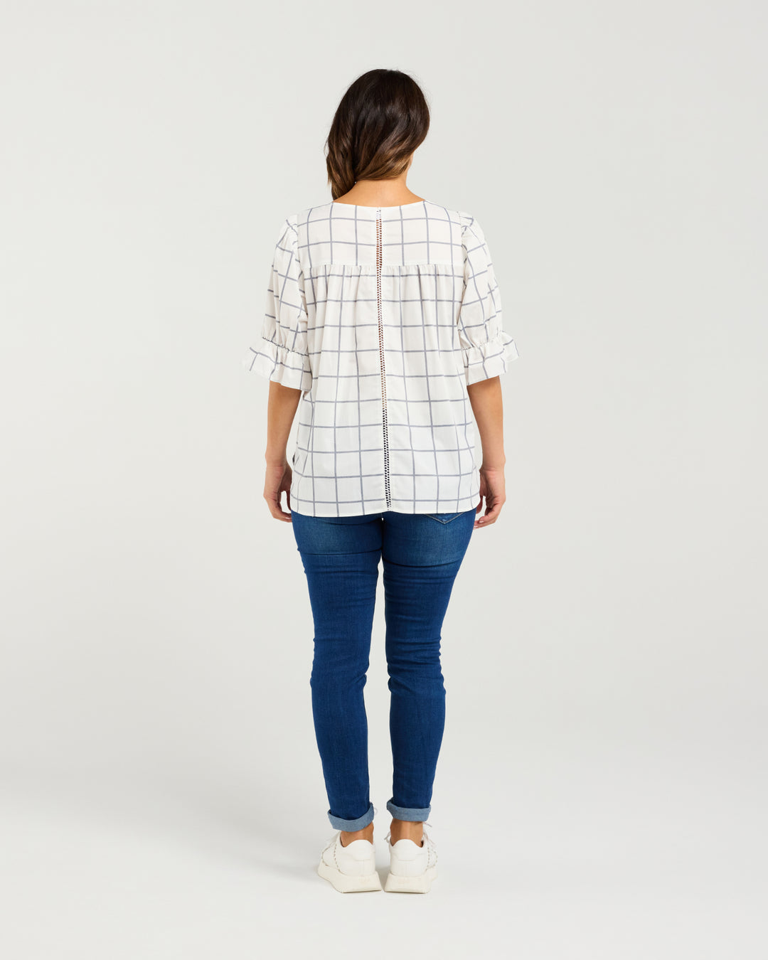 Seduce | Sadie Top - White Grid