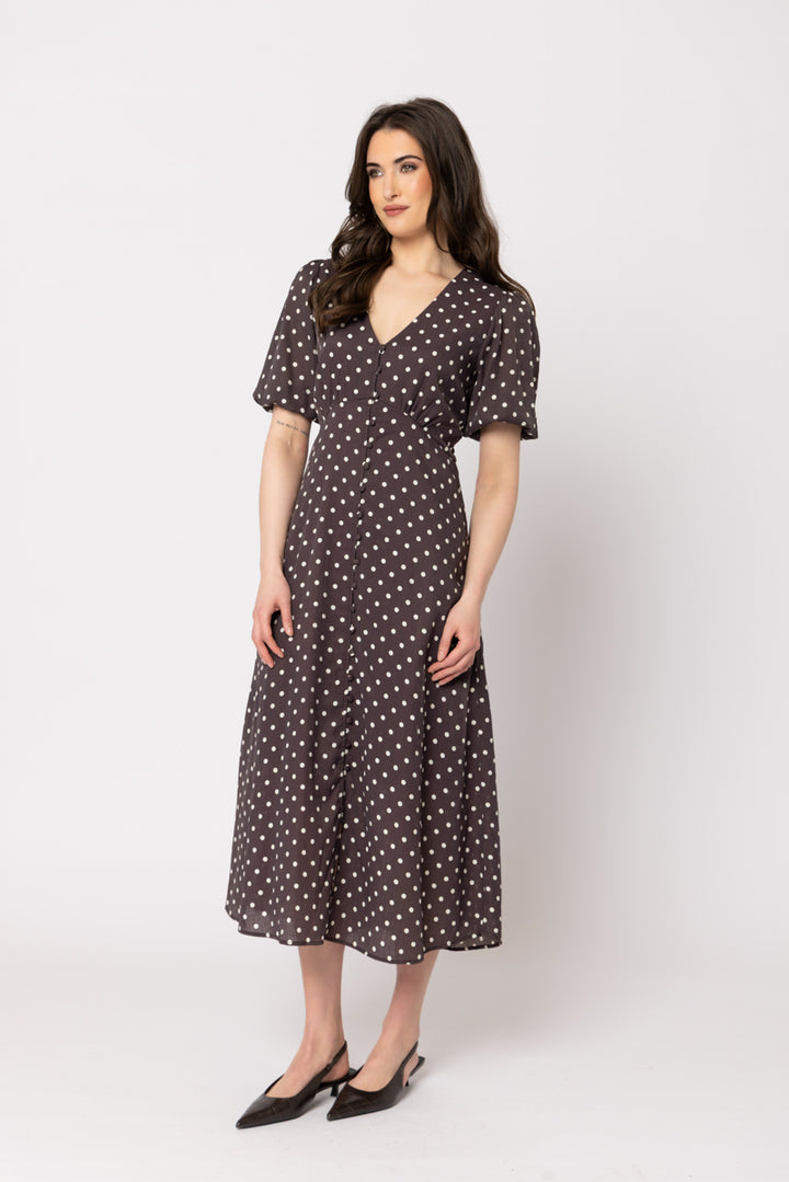 Cheerful Dress - Brown Spot