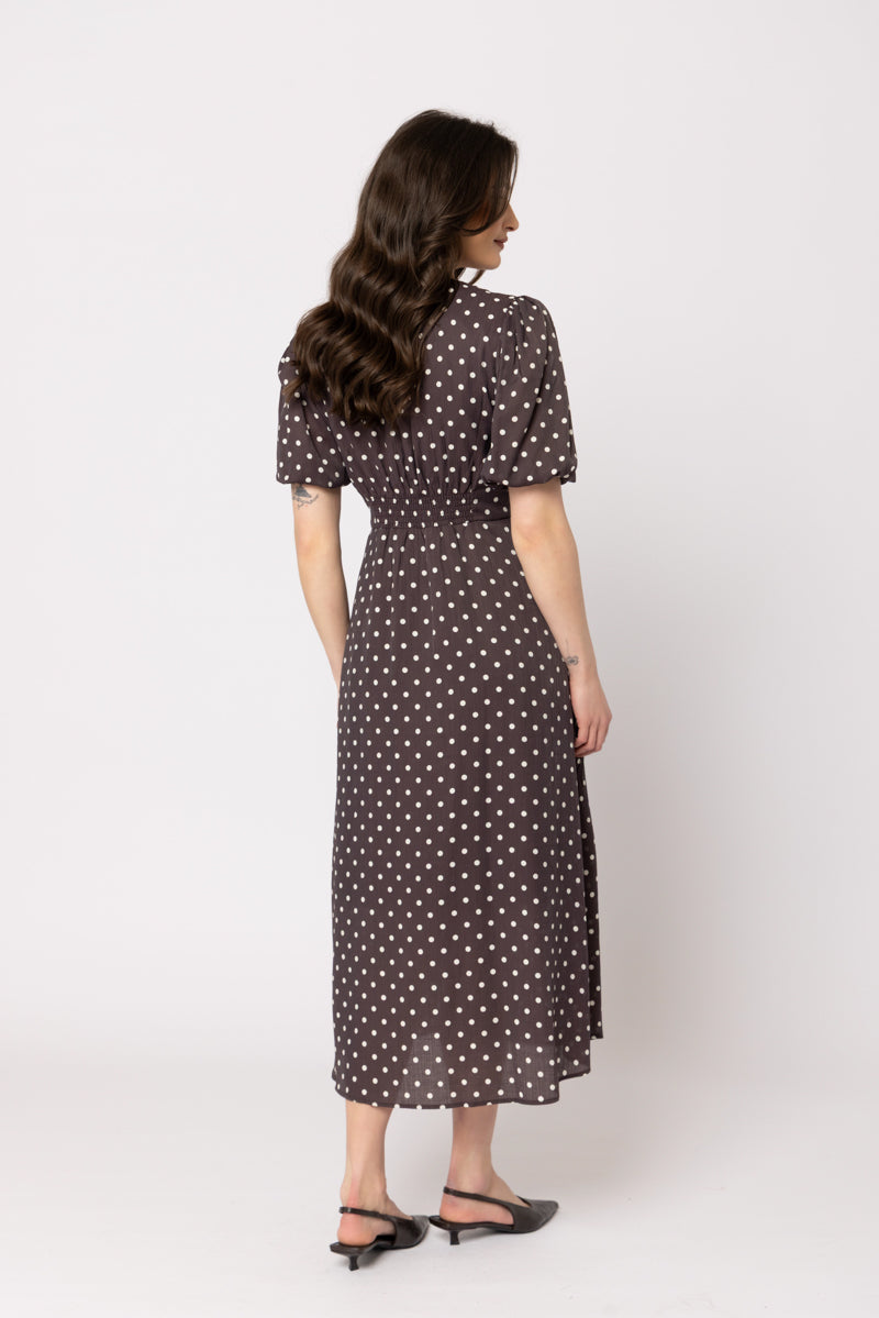 Cheerful Dress - Brown Spot