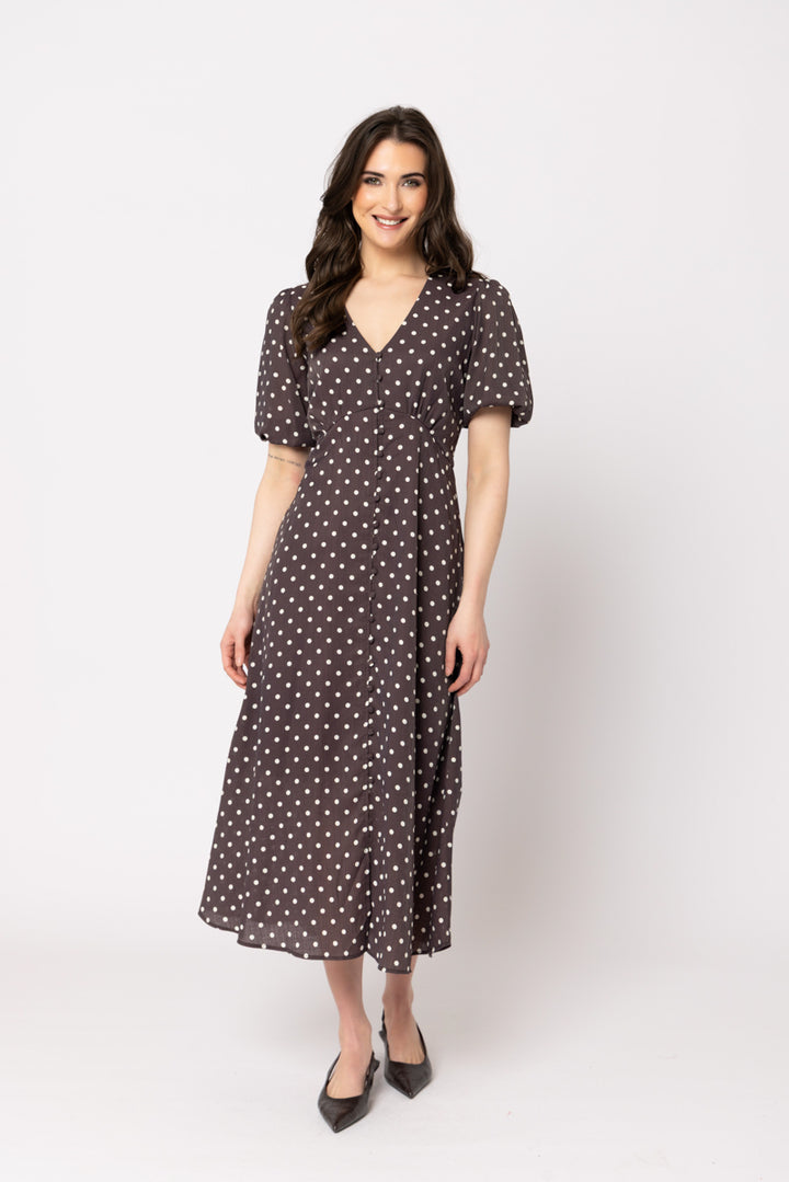 Cheerful Dress - Brown Spot