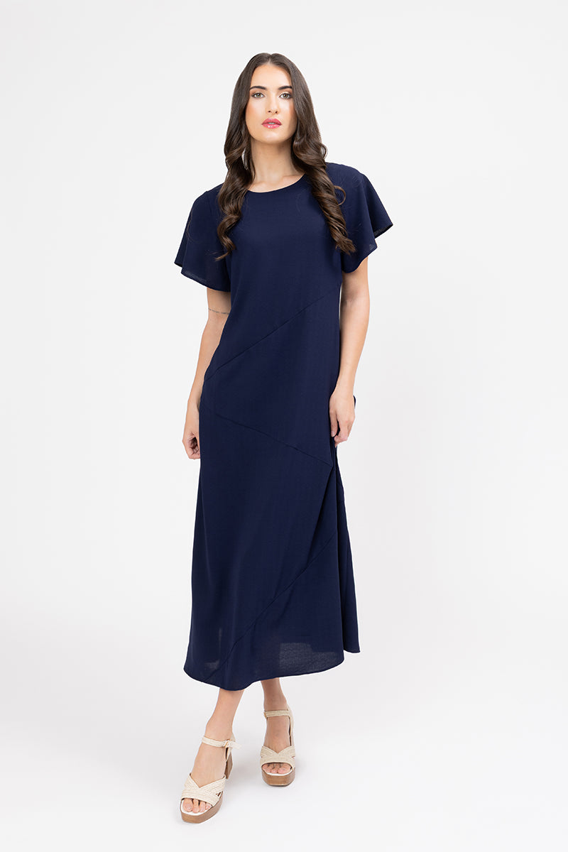 Seeking Lola | Flutter Dress -  Navy