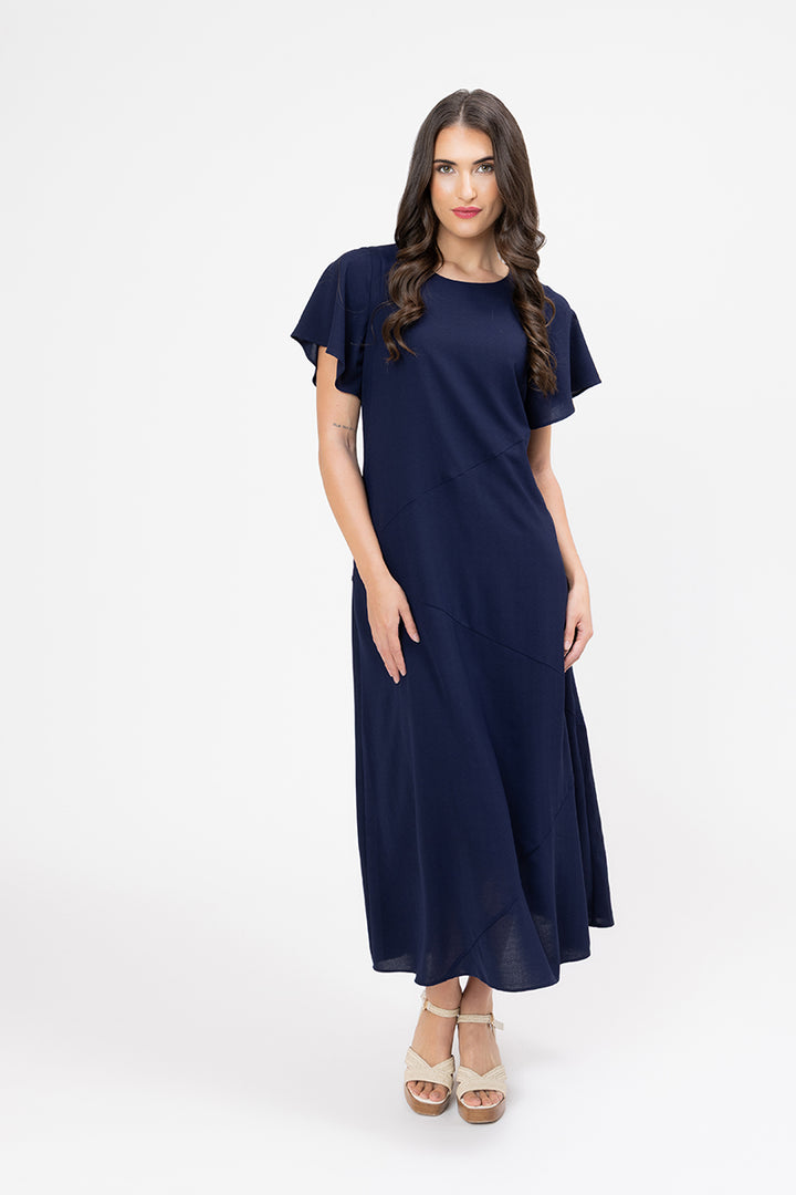 Seeking Lola | Flutter Dress -  Navy