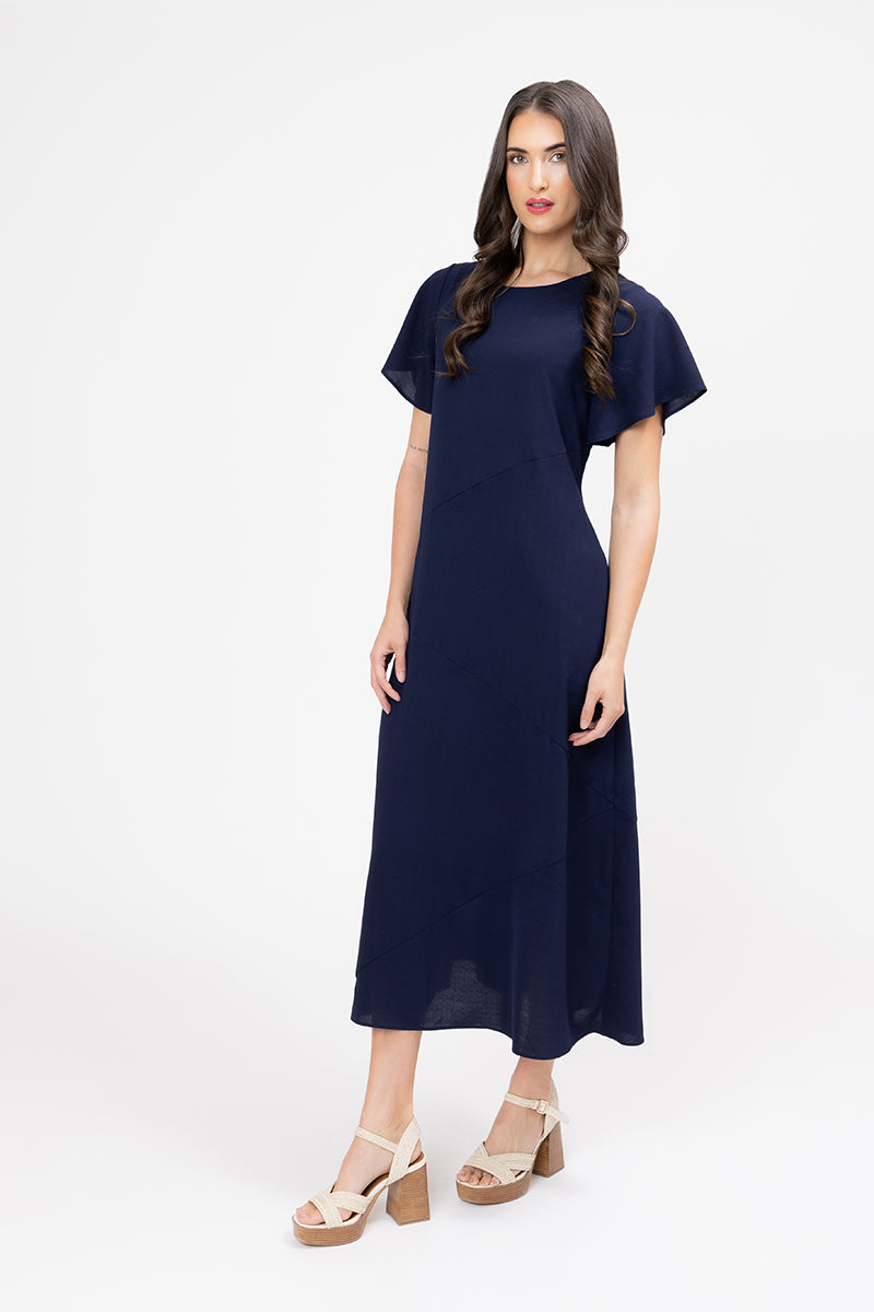 Seeking Lola | Flutter Dress -  Navy