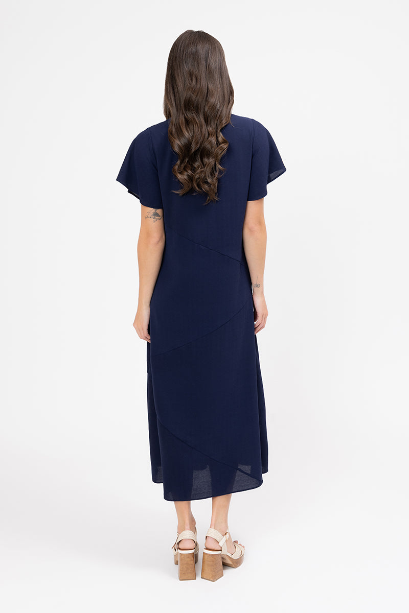 Seeking Lola | Flutter Dress -  Navy