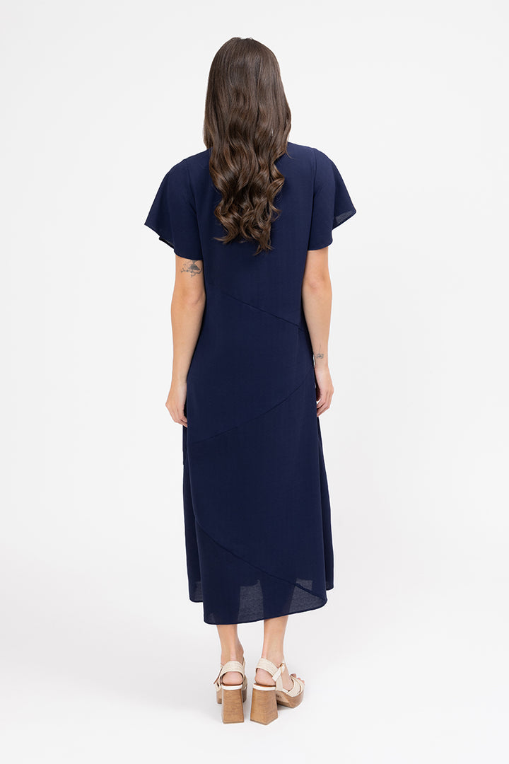 Seeking Lola | Flutter Dress -  Navy