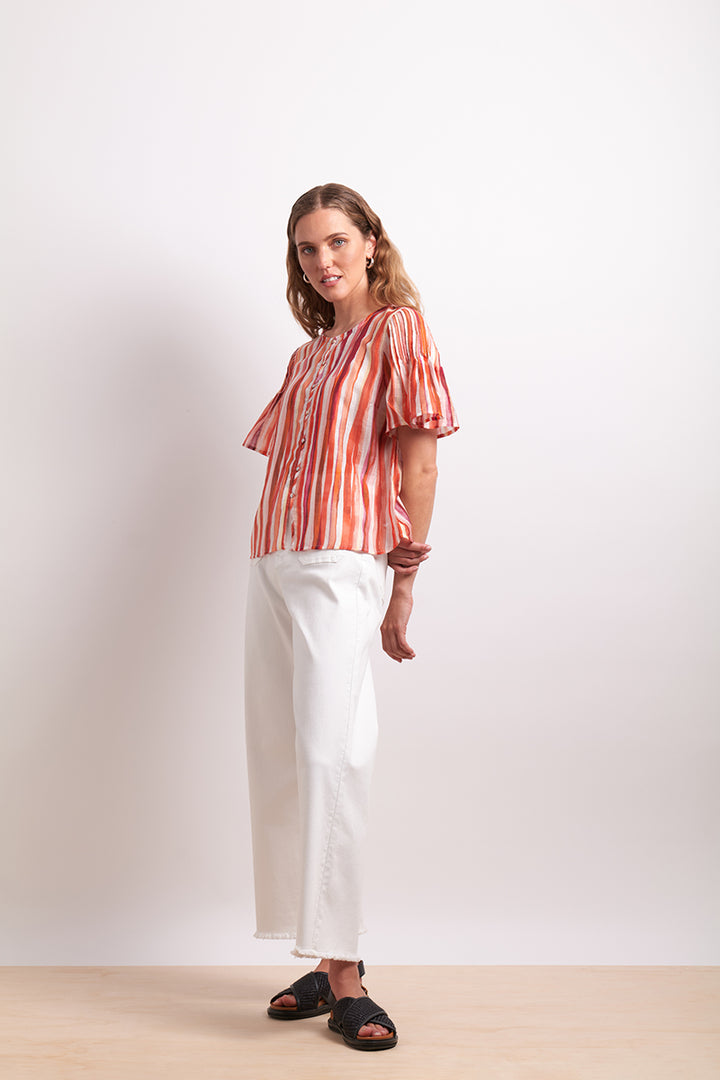 Neris | Draw the Line Blouse - Koi Stripe
