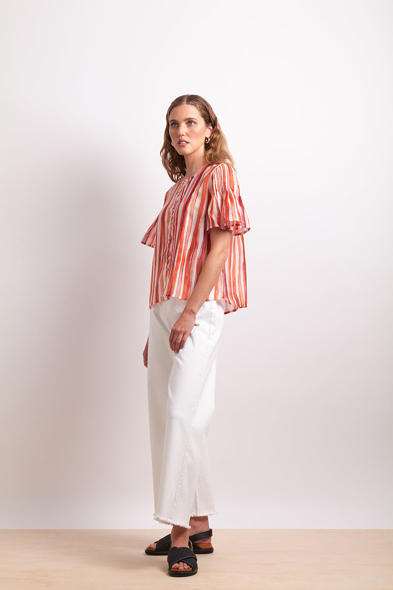 Neris | Draw the Line Blouse - Koi Stripe