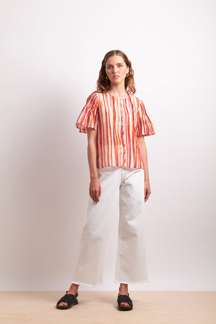 Neris | Draw the Line Blouse - Koi Stripe