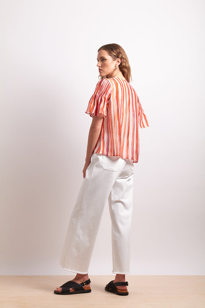 Neris | Draw the Line Blouse - Koi Stripe