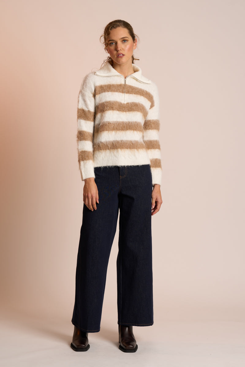 Neris | The Zip Jumper - Pearl + Sesame