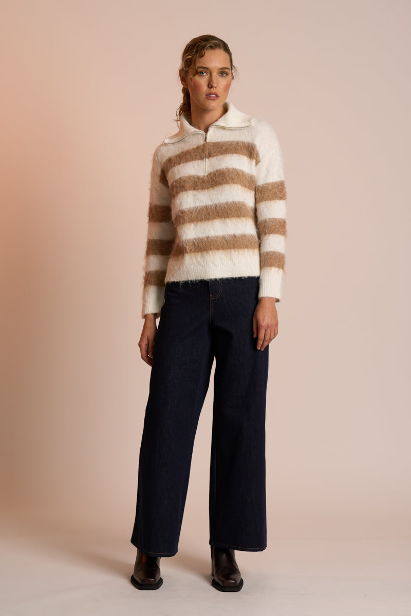 Neris | The Zip Jumper - Pearl + Sesame