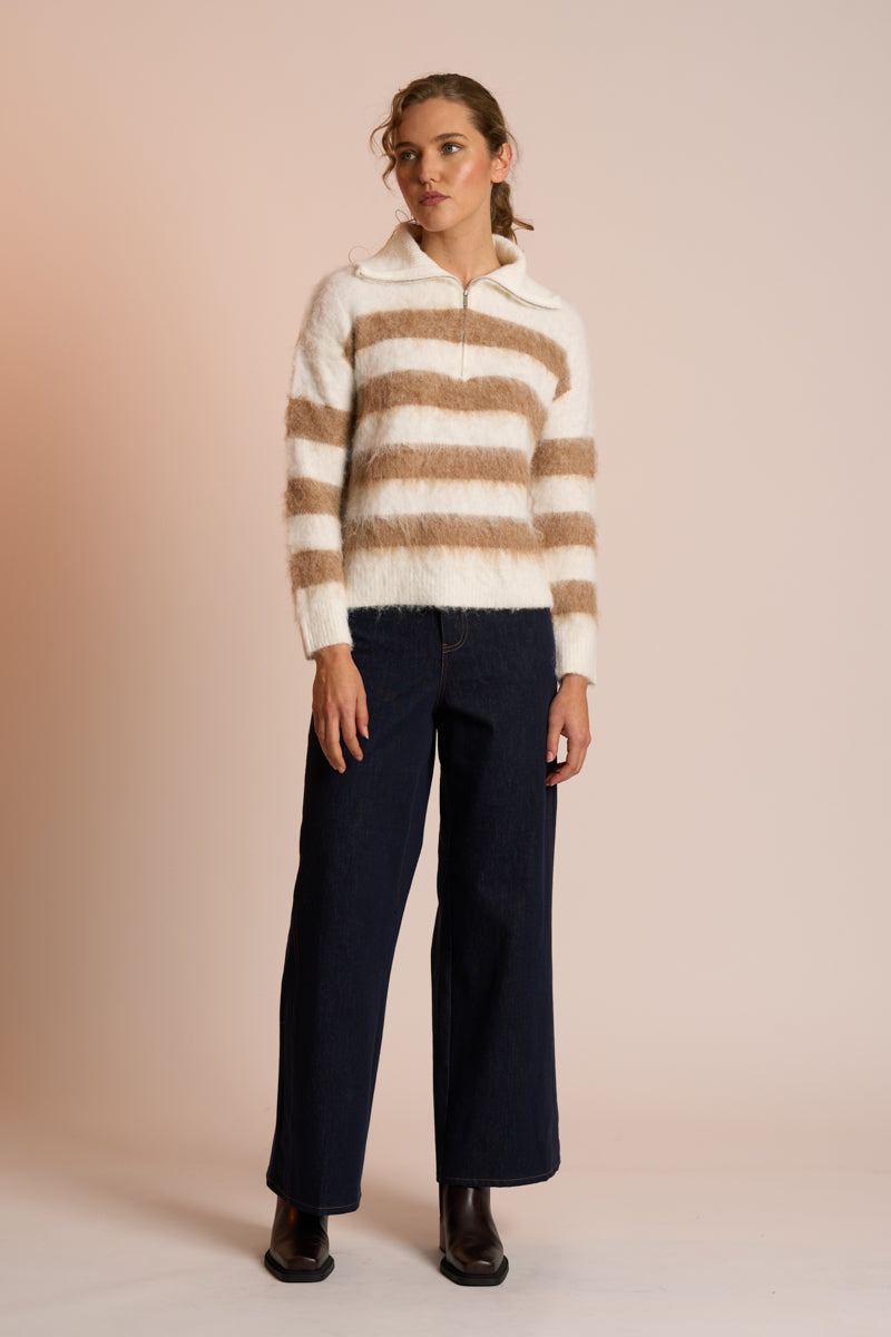 Neris | The Zip Jumper - Pearl + Sesame