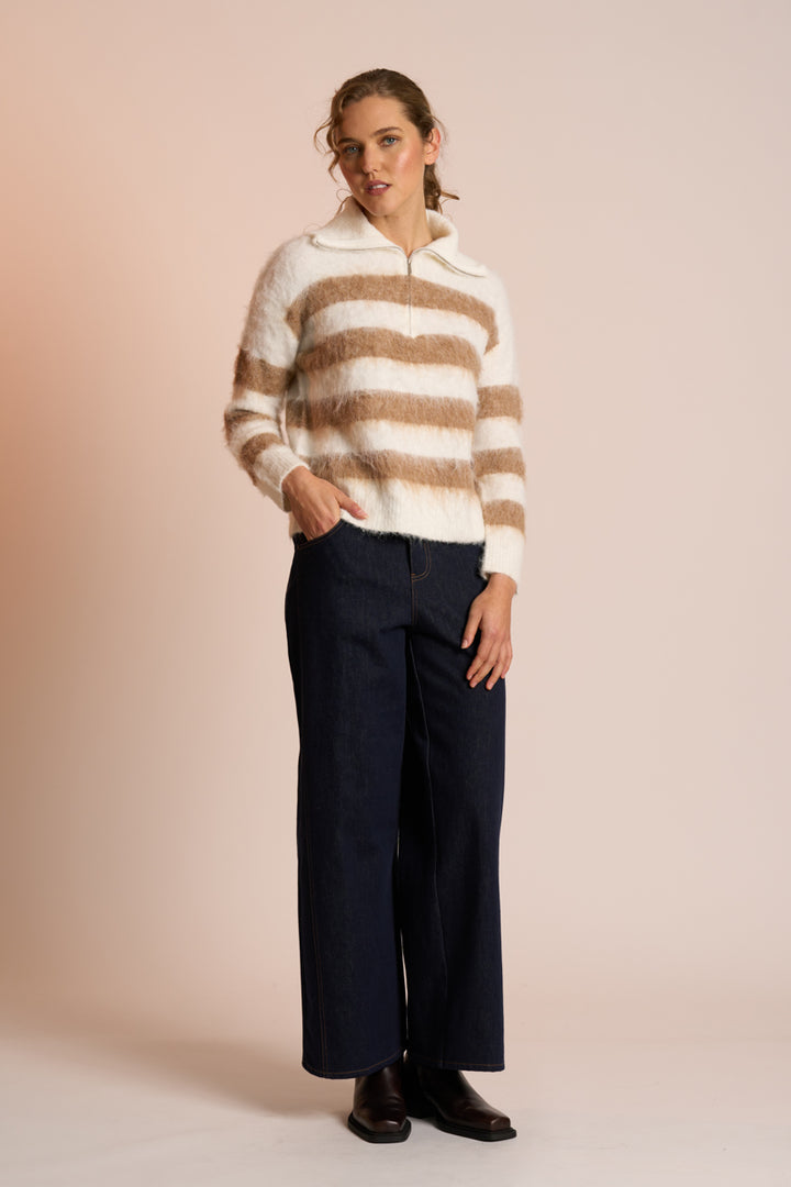 Neris | The Zip Jumper - Pearl + Sesame