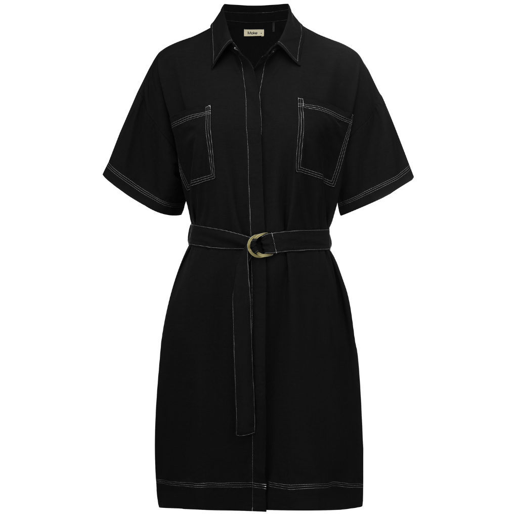 Moke | Cora Shirt Dress - Black