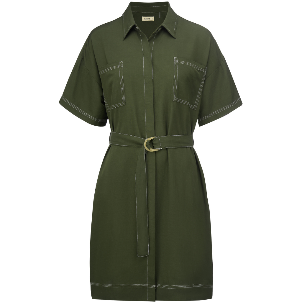 Moke | Cora Shirt Dress - Bonsai
