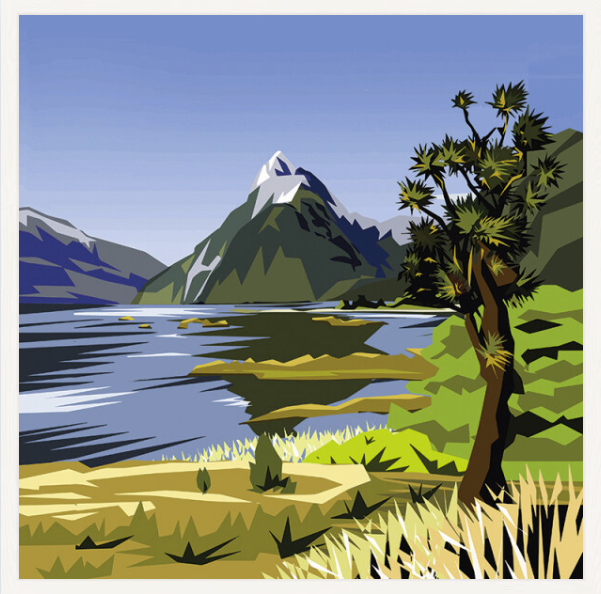 Mitre Peak in White Frame