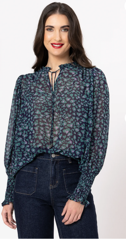 Seeking Lola | Byron Blouse - Navy Instinct