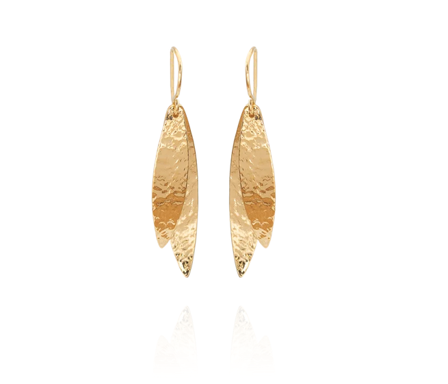 Kauri Leaves Drop Earring (Heritage) - Gold Vermeil