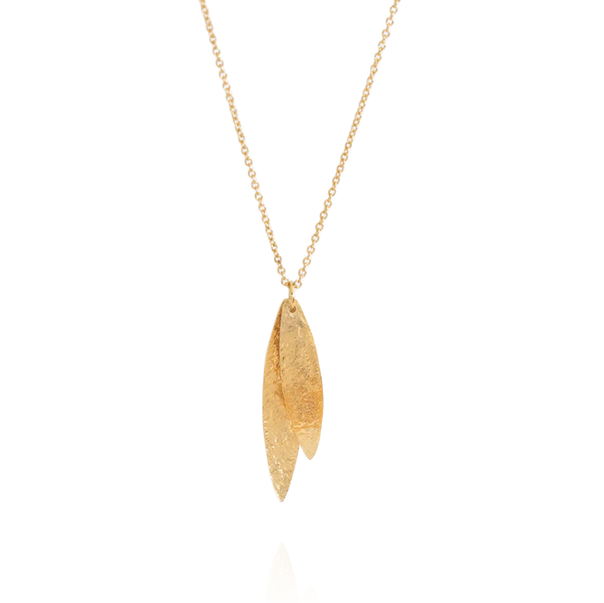 Kauri Leaves Necklace (Heritage) - Gold Vermeil