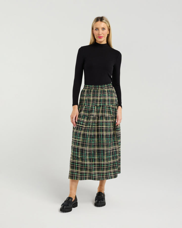 Seduce | Quin Skirt - Ashwood Tartan - Front View