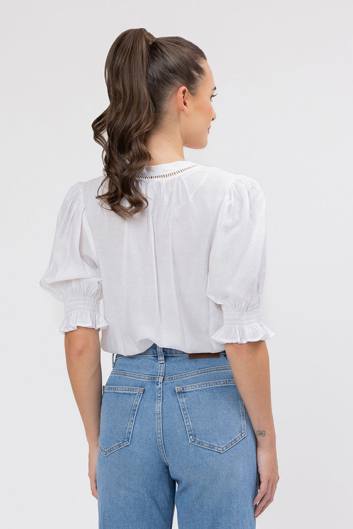 Seeking Lola | Addyson Top White Texture - Back View