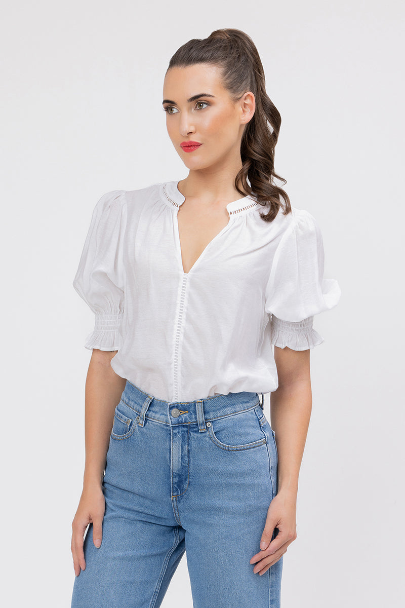 Seeking Lola | Addyson Top White Texture - Side Angle