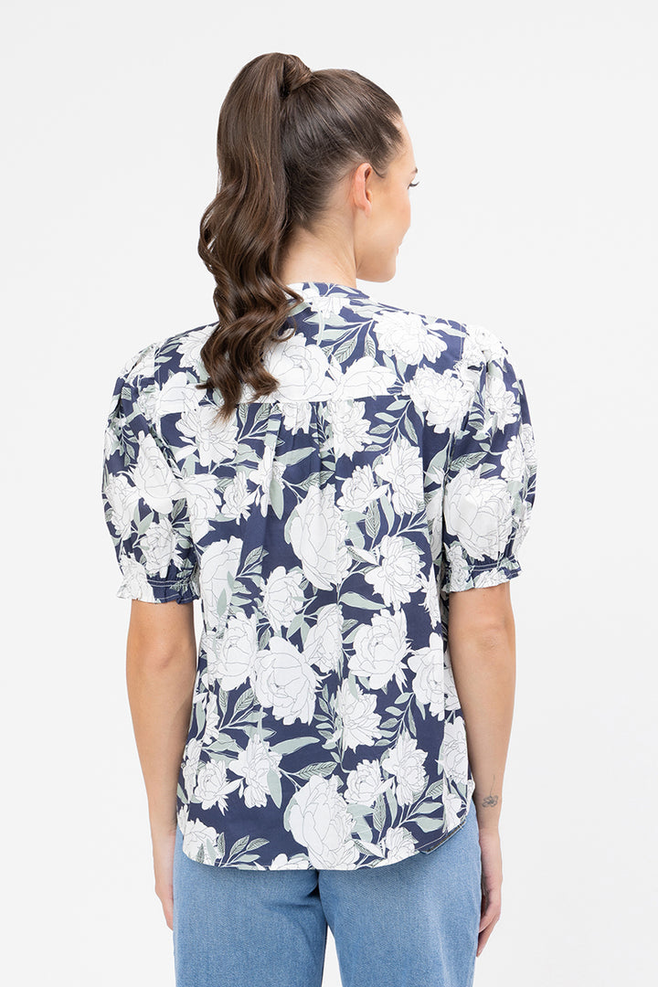 Seeking Lola | Bonita Top Midnight Sage - Back View