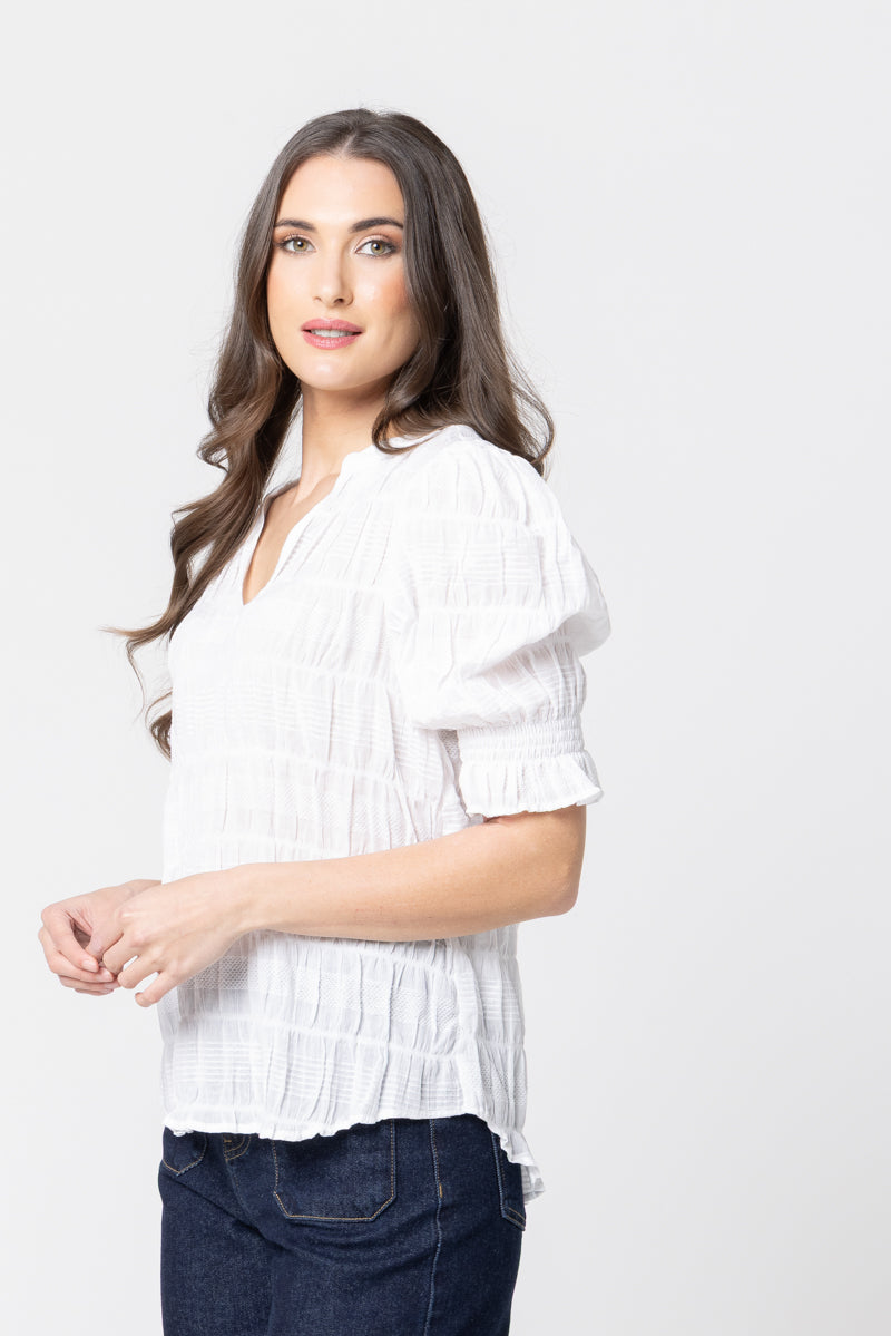 Seeking Lola | Butterfly Top - White - Side View