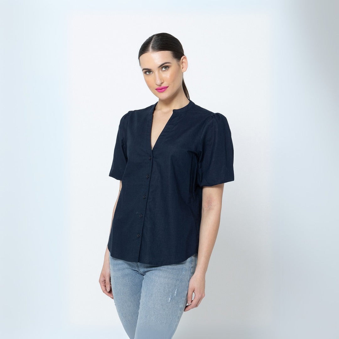 Seeking Lola | Perceptive Top - Navy - Front View
