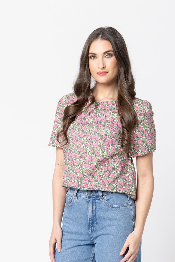 Seeking Lola | Relaxed Carefree Top - Rosemary - Front Angle
