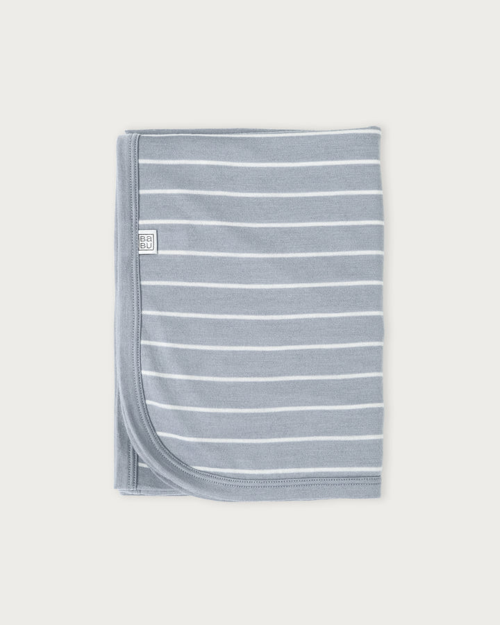 Merino Swaddle Wrap Periwinkle Stripe