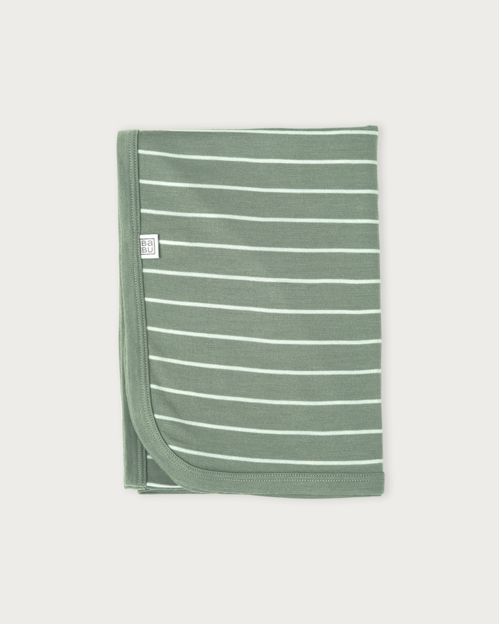 Merino Swaddle Wrap Sage Stripe